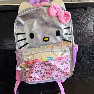 Hello Kitty Silver and Pink Kids Backpack